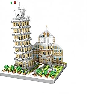 Leaning Tower of Pisa Micro Mini Building Blocks - 8.7"Scale Architecture Model Kit for Adults, Collectible Display Toy with Detailed Manual, STEM Educational Toy for Teens & Adults (1700+ Pieces)