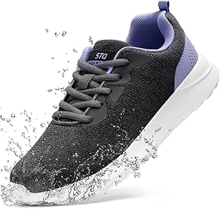 Womens Water Resistant Walking Shoes with Arch Support Athletic Tennis Sneakers