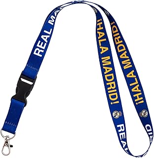 Real Madrid FC Lanyard Los Blancos Madridistas Soccer Team Car Keys ID Badge Holder Keychain Detachable Breakaway Snap Buckle (Lanyard C)