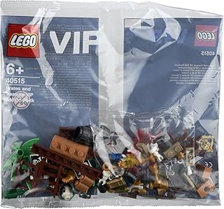 Pirates and Treasure VIP Addon Pack 40515 - Includes Shark, Skeletons, and Treasure Chest Ages 6+ (103 Pieces)