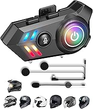 Motorcycle Helmet Bluetooth Headset,Bluetooth Helmet Speakers with Mic,1000mAh Large Battery Motorcycle Headset IPX68/ Automatic Answer/Music Control/Noise Cancellation/Wake up Siri