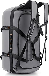 40L/60L/90L Large Waterproof Duffle Bag Backpack for Men, Mens Duffel Backpack Bags for Traveling, Heavy Duty (Grey, 90L)