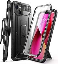 for iPhone 13 Case with Stand & Belt-Clip (Unicorn Beetle Pro), [Built-in Screen Protector] [Military-Grade Drop Protection] Heavy Duty Rugged Kickstand Phone Case for iPhone 13, Black