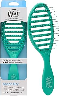 Wet Brush Speed Dry Hair Brush, Amazon Exclusive Aqua, Vented Design & Soft HeatFlex Bristles, Blow Dry Safe, Ergonomic Handle Manages Tangles & Uncontrollable Strands, Pain-Free Hair Accessories