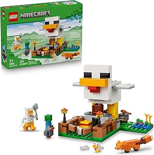 Minecraft Chicken Farm Building Toy for Kids - Video Game Playset & Figures for Boys & Girls, Ages 7+ - Gift for Birthdays - 21585