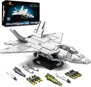 F-22 Raptor Fighter Jet Building Block Set, Military Airplane Toy Army Construction Sets, Toys Gifts for Kids 14+, Adults and Military Fans 60003 (1837PCS)
