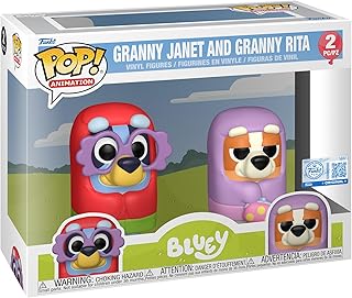 Pop! Animation: Bluey - Granny Janet and Granny Rita, 2-Pack - Amazon Exclusive - Collectable Vinyl Figure - Gift Idea - Official Merchandise - Toys for Kids & Adults - for Collectors & Display