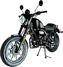 BELMONTE BIKES Venom Ghost 250cc Chopper, 5-Speed Transmission, Cruising Bike Chopper Rebel Style Cafe Racer Bike, Matte Black in Color, Two Seater Motorcycle, can Reach 75MPH Top Speed