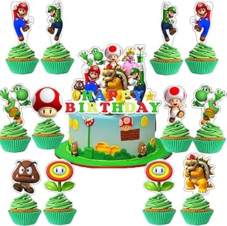 Decoration for Children's Cakes, 25 Pieces Cake Decoration Birthday, Decorate Birthday Cakes, Birthday Cake Toppers, Popular Animation Themes (K)