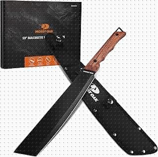 19" Machete with Oxford Sheath, Sharp Heavy Duty Machete with Ergonomic Walnut Handle for Bushcraft, Outdoor Hunting, Garden Cutting Trees and Yard Work