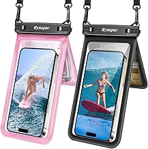 Rynapac IPX8 Waterproof Phone Pouch 2 Pack, [Up to 8.5''] Double Space Waterproof Phone Case with Lanyard for iPhone 17 16 15 14 Pro Max, Cellphone Dry Bag for Beach Vacation Cruise Essentials