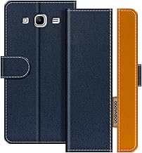 Leather Phone Case Compatible with Samsung Galaxy Mega 5.8 I9150 Flip Wallet Cover with Magnetic Closure, Kickstand & Card Holders, Shockproof Protection (Blue)