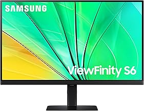 27" ViewFinity S6 (S60D) Series QHD High Resolution Computer Monitor, 100Hz, HDR10, Multiple Ports w/ HDMI, DisplayPort, USB-A, Easy Setup, Height Adjustable Stand, LS27D606EANXGO, 2024