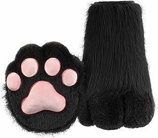 Furry Animal Paw Shoes, Cat Fox Wolf Bear Claw Shoes, Cosplay Costume Accessories for Adults, Halloween Fursuit Feet