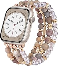 VISOOM Beaded Boho Bracelet Compatible for Apple Watch Band 40mm/38mm/41mm/42mm Iwatch Series 11 10 9 8 7 SE Series 6/5/4 Women Fashion Cute Handmade Crystal Beads Watch Strap for iPhone Bands 3/2/1