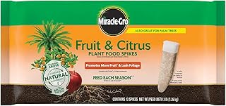 Miracle-Gro Fruit & Citrus Plant Food Spikes - 10-15-15 NPK Easy-To-Use Nutrition for Fruit and Citrus Trees, Plant Fertilizer, 12 Spikes, 3 lb.