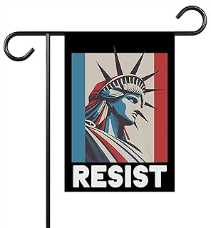 Resist Statue Of Liberty Garden Flag - Pro Choice House Banner Statue Of Liberty Protest Democrat Leftist - Outdoor Decoration And Garden Terraces - Anti Oligarchy - Outdoor Yard Banner 12X18 Inch