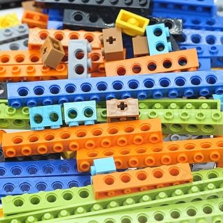 94pcs Technic-Brick-with-Hole-Set, Compatible with Technic-Parts, for STEM-MOC-EV3-Project-Bulk-Blocks(Random Color)