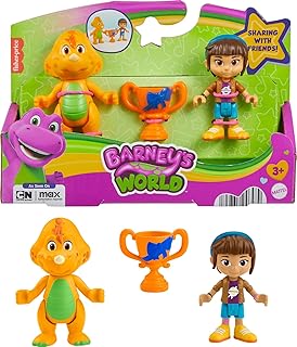 Barney’s World Preschool Toy Barney’s Friend Mel & Billy Dino 3-Piece Figure Set for Pretend Play Kids Ages 3+ Years