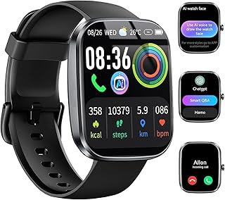 uaue AI Smart Watch with ChatGPT, 1.91" Bluetooth Calling Smartwatch for Men Women, 110+ Fitness Modes Activity Tracker, Sleep/Heart Rate/Calorie Monitor, IP68 Waterproof Step Counter for Android iOS