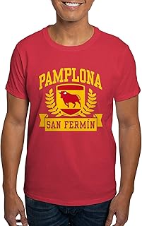 Pamplona San Fermin Dark T Shirt Men's 100% Cotton, Classic Graphic White T-Shirt