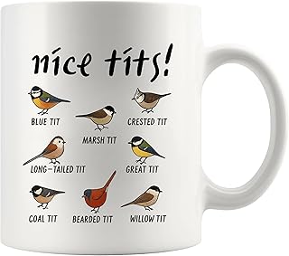 Panvola Nice Tits Bird Bird Lover Gifts For Women Men Ornithologists Birds Watchers Watching Mug For Girlfriend Boyfriend Mom Dad Sister Friend Nature Lover Funny Coffee Ceramic Mug 11 oz