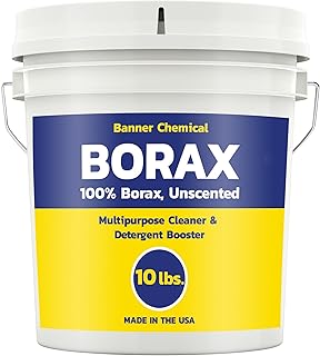 Raw Borax (10 lbs) - 100% Pure, Unscented, Multi-Purpose Cleaner & Detergent Booster - Natural Household Cleaner and Stain Remover - Made in the USA