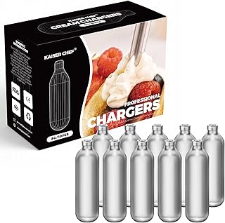 N20 Whipped Cream Chargers - 10 Pack,8g Professional Nitrous Oxide Cartridges,Culinary Use Only,Leakproof,Kitchen-Safe
