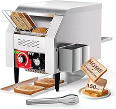 PYY Commercial Conveyor Toaster 150pcs/h - Electric Conveyor Belt Toaster for Toast, Bun, Bagel, Bread, Heavy Duty Stainless Steel Toaster Oven for Restaurant, Bakery, Buffet Use