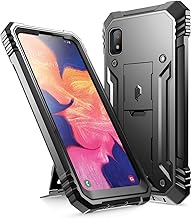 Galaxy A10E Rugged Case with Kickstand, Poetic Full-Body Dual-Layer Shockproof Protective Cover, Built-in-Screen Protector, Revolution Series, Defender Case for Samsung Galaxy A10E, Black