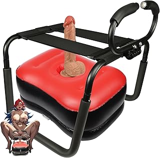 Sex Chair with Dildo Adjustable Handrail, Inflatable Sex Bench for Couples, G-Spot Sex Positioning, Portable Adult Furniture for Bedroom Fun Weightless Position Sex Bench for Couples