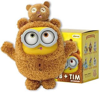 Minions Bob & Tim – Best Buddies Forever Series Vinyl Plush Keychain Collectible Toy- 1PC Action Figures with Soft Touch, Movable Joints, Perfect for Home Decor & Gifts