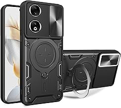 Compatible with Honor 90 Case,with Slide Camera Lens Cover Compatible with Honor 90 5G REA-AN00 REA-NX9 Case Black