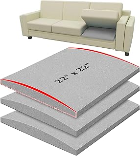 22" x 22" Couch Cushion Support for Sagging Seat, 3 PCS Large Size Insert Sofa Cushion Support for Better Lift, 45D High-Density Foam Couch Replacement for Furniture Seat Sagging Repair, Grey