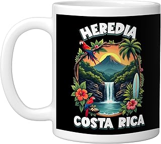 Heredia Costa Rica Souvenir Tropical Beach Vacation Travel Ceramic Mug, White