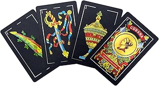 CDBXRA Spanish Playing Cards, Original Spanish Cards Games Deck of Cards, Briscas Cards Puerto Rico Mexican Playing Cards (Black x 1)