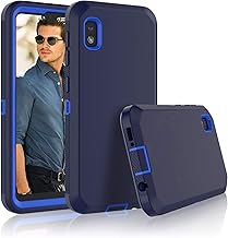 for Samsung Galaxy A10e Case, Heavy Duty Shockproof Drop Protection Armor Rugged Hard Plastic + Shock Absorption Silicone Rubber Dual Layer Hybrid Cover Case for Samsung Galaxy A10e, Navy Blue