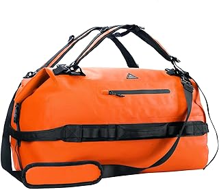 Large Waterproof Duffel Backpack Roll-Top Heavy Duty Dry Duffle Bag for Boating, Travel, Motorcycle, Kayaking, Camping, 60L