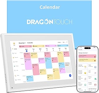 Dragon Touch 10.1 Inch Interactive Touchscreen Family Planner and Chore Chart, Smart Desk Display Gift for Christmas, Weddings and Moms