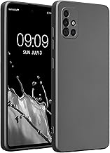 kwmobile Case Compatible with Samsung Galaxy A51 Case -Soft TPU Back Phone Cover - with Metallic Look - Metallic Grey