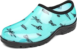 Waterproof Garden Shoe for Women Outdoor Slip-On Rain Boots Short Ankle Work Shoes and Garden Clogs with Comfort Insole