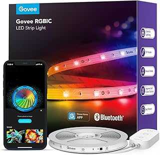 RGBIC LED Strip Lights, Smart LED Lights for Bedroom, Bluetooth LED Lights APP Control, DIY Multiple Colors on One Line, Color Changing LED Strip Lighting Music Sync, Home Decor, 16.4ft