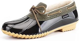 Flat Duck Shoes for Women - Slip On Waterproof Winter Ankle Rain Boots Short Garden Shoes