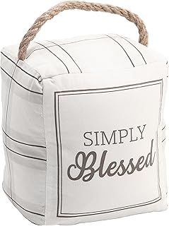 Pavilion - Simply Blessed - 5" x 4" x 6" Door Stopper Book End Housewarming New Home Owner Present Religious Friend Gift Rustic Farmhouse Home Decor