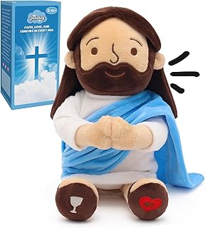 Yelakey 13" Praying Jesus Plush for Kids, Talking Jesus Plush Toy for Church Easter Gift, Jesus Stuffed Doll for Sunday School Religious and Baptisms Favors-Speaks 12 Prayers & 3 Songs