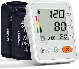 FDA-Cleared Blood Pressure Monitors for Home Use with 2 Size Cuff, Blood Pressure Monitor XL & Universal Cuffs, 2 * 120 Memory Sets, 4 Aa Batteries Included(FSA&HSA Eligible)