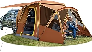 TIMBER RIDGE 5-9 Person SUV Tent with Screen Porch and Awning for Family Camping, Weather Resistant and Portable Van or Car Tent, Includes Rainfly and Storage Bag, 13' W X 10' L X 7.1' H