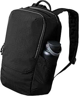 Elements Backpack Pro 24L - Black Laptop Backpack Fits 16'' Laptop with Dual Bottle Pockets, Travel Backpack for Men, Weather-Resistant 400D Axoflux Fabric for Business or College