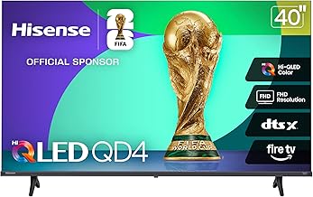 40-Inch Class QD4 Series Hi-QLED FHD Smart Fire TV (40QD4QF, 2025 Model) - Quantum Dot Color, DTS Virtual: X, Alexa Built in, Slim Bezel Design