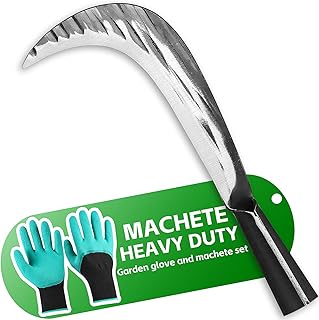 Sickle Machete Yard Tool Set, Sickle Garden Tool with 9 inch High Carbon Steel Blade, Heavy Duty Machetes for Cutting Trees and Yard Work, Gardening, Landscaping,Farming,Harvest Knife